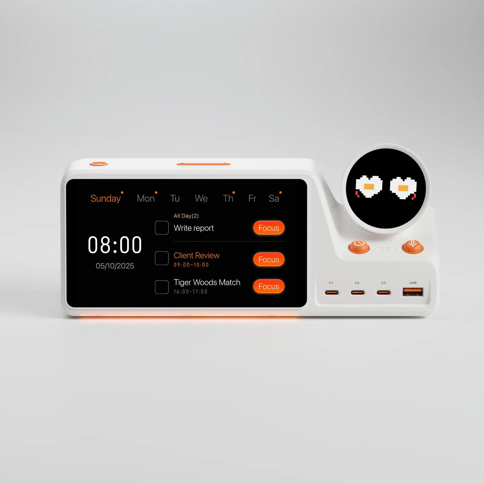 ZIEA One is an AI desktop calendar and focus device